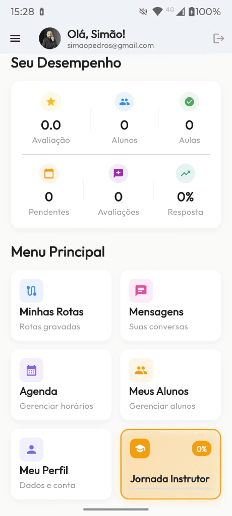 Dashboard do Instrutor